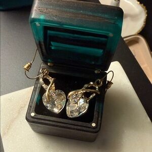 Elegant Gold and Silver Heart Earrings